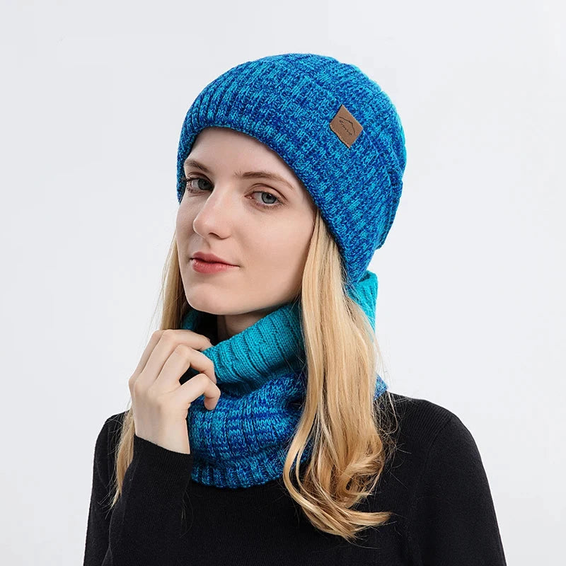 Ensemble Bonnet Snood Tricot Femme 
