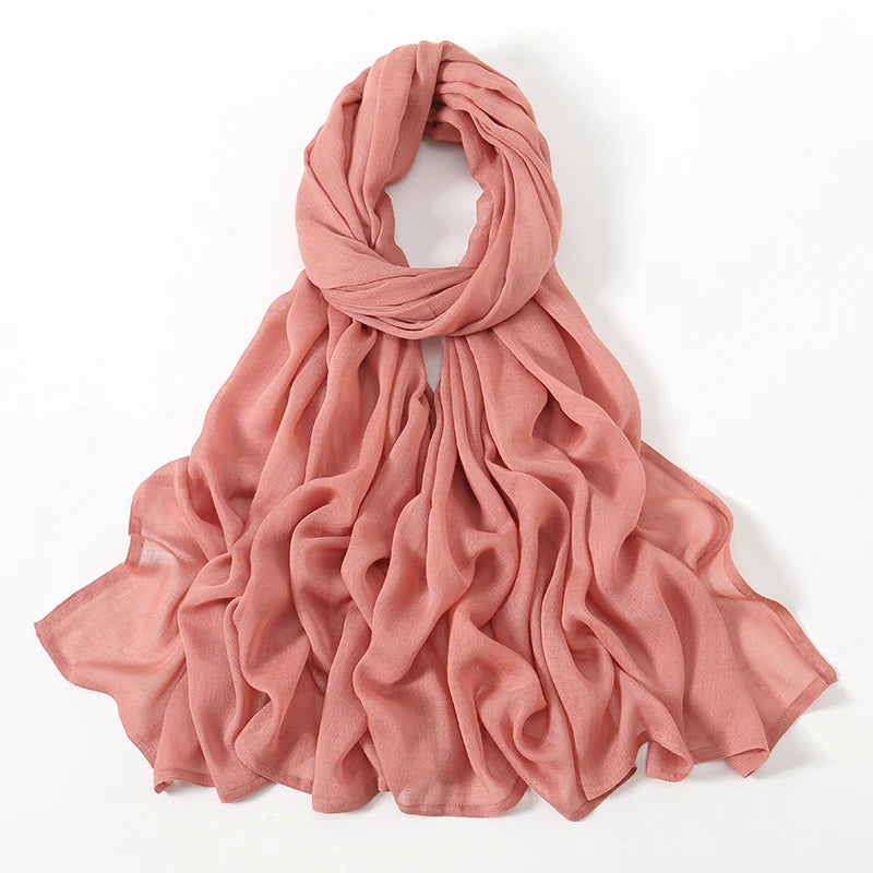 Foulard Hijab Rose Poudré 190*85cm