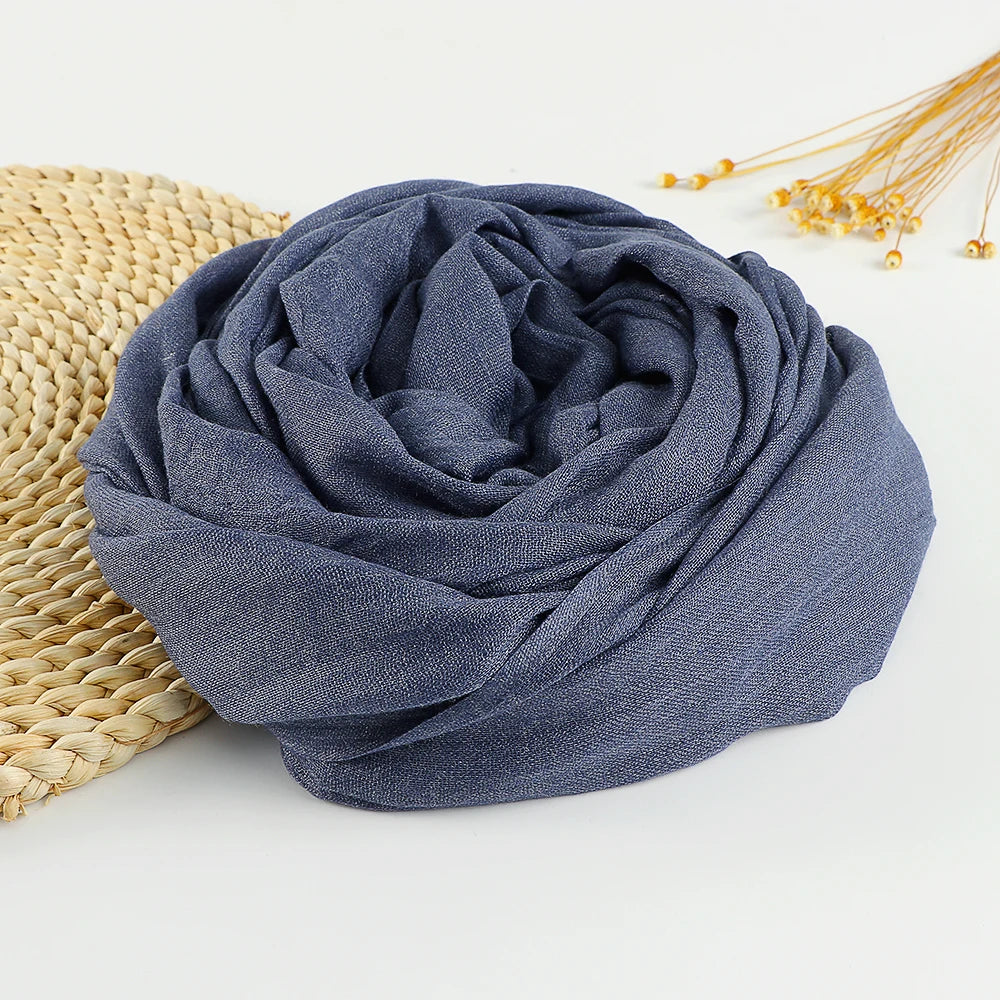 Chèche Coton Uni - Bleu Marine - 190*100cm