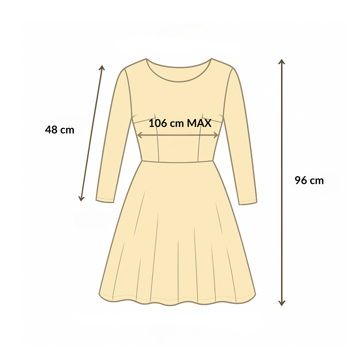 Tunique de Plage Chic guide des dimensions - Blanc