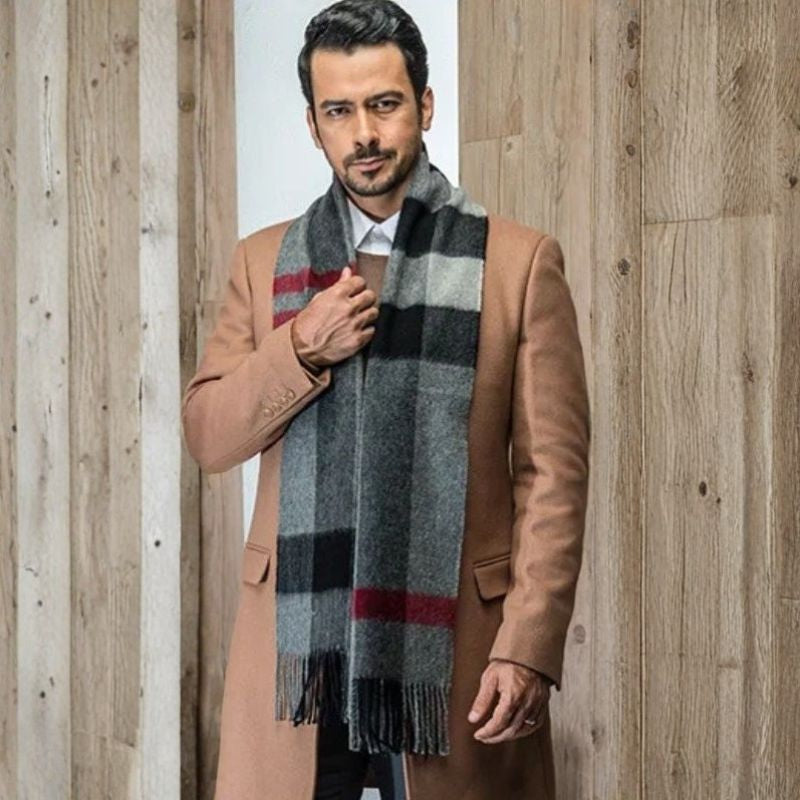 Echarpe Laine à Carreaux Homme
