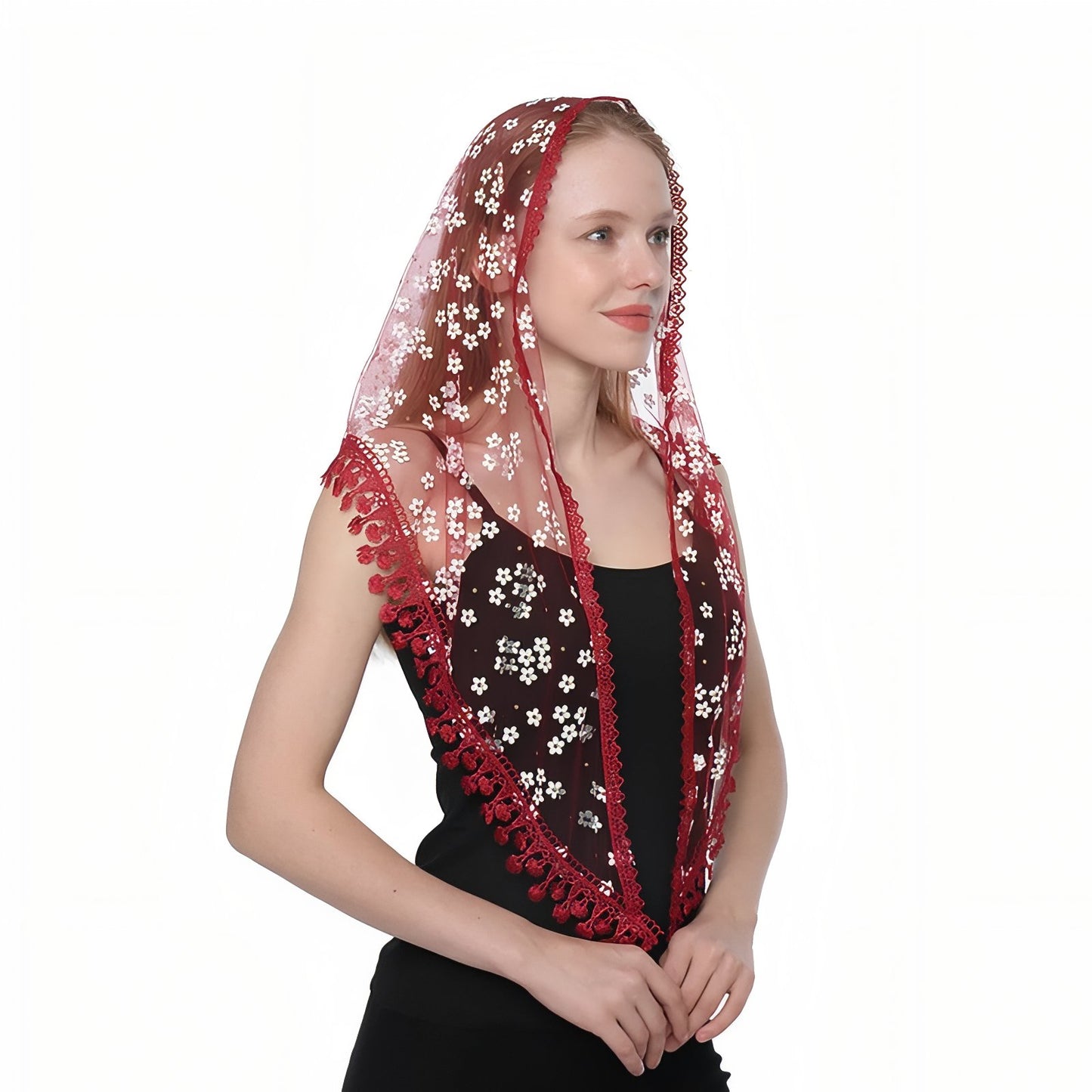 Foulard Triangle Dentelle