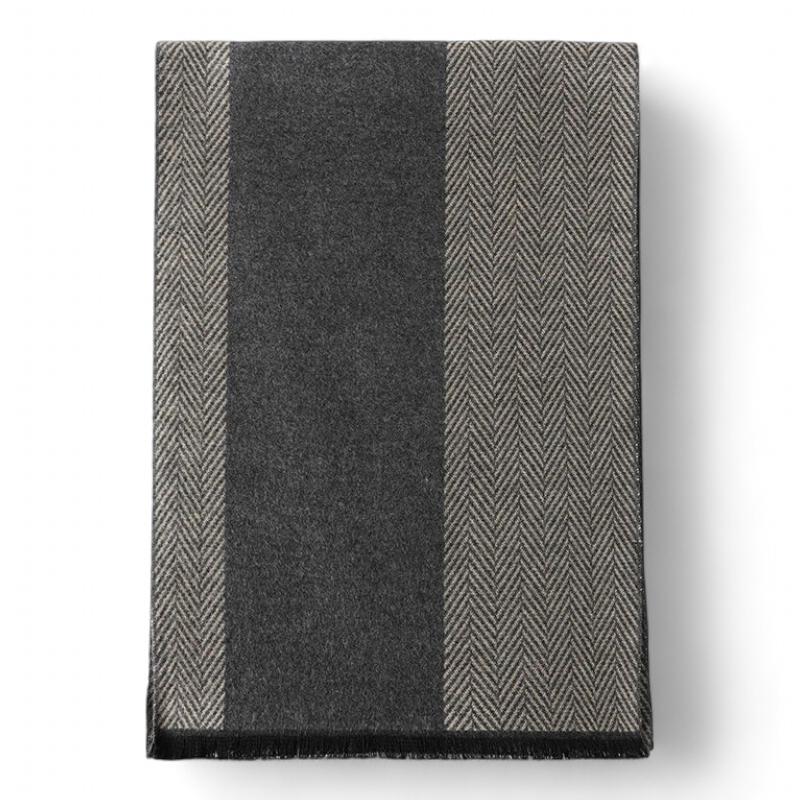 Jolie Echarpe Pour Homme Gris Anthracite et Beige 30*180cm