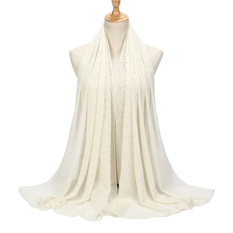 Etole de Soirée en Mousseline Crème Douce 75*175cm