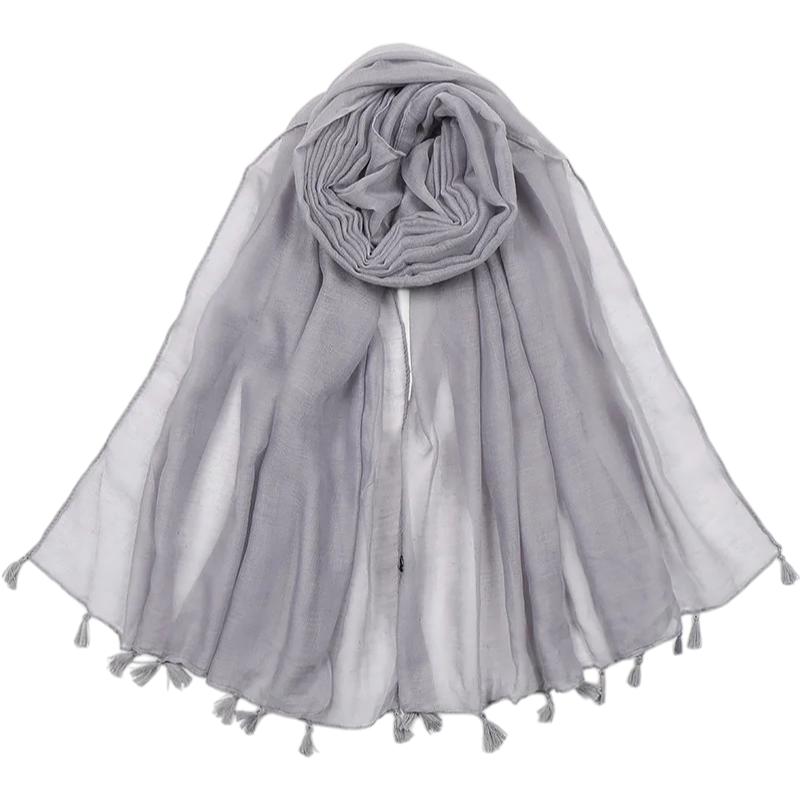 Foulard Viscose Femme - Gris Clair - 180*90cm