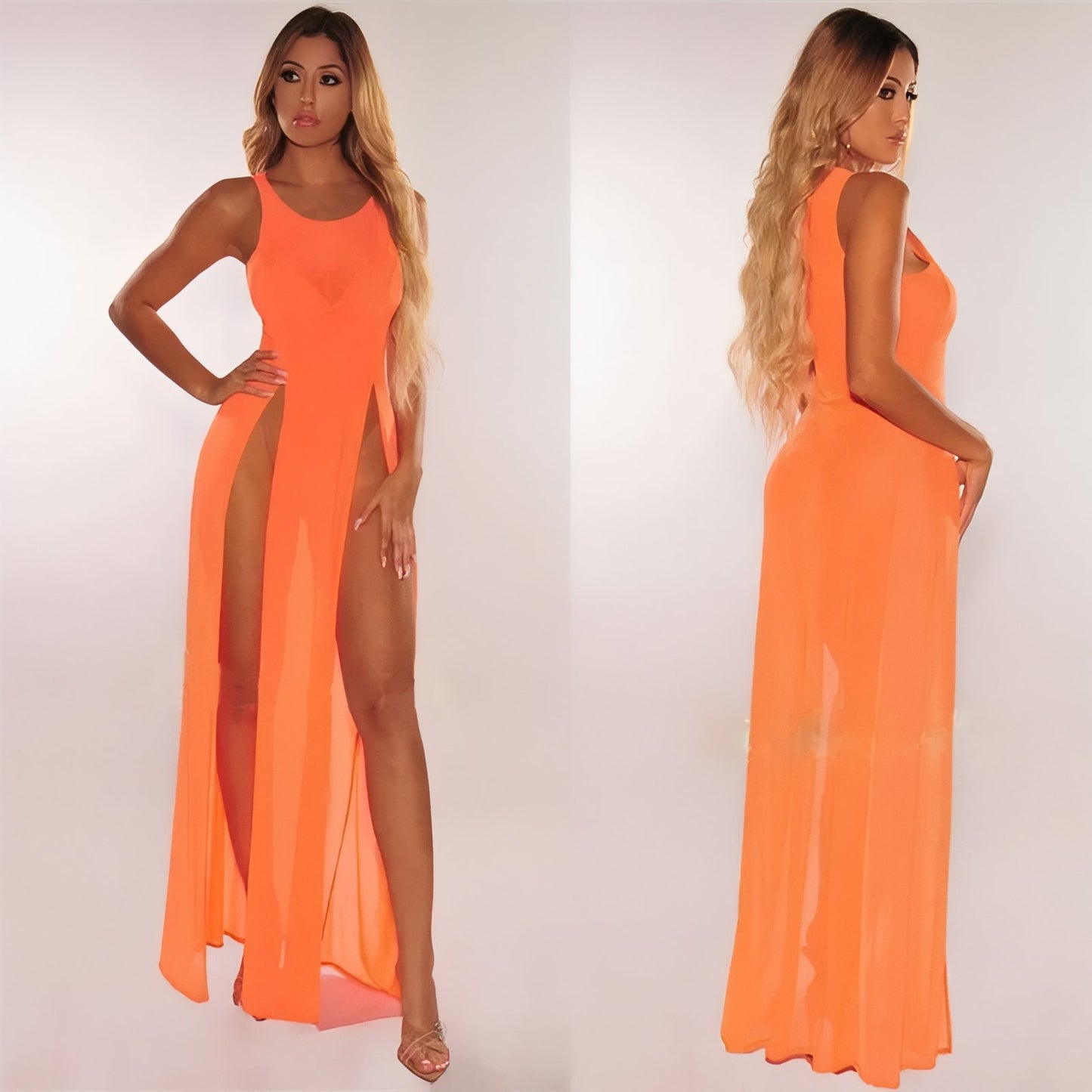 Robe de Plage Fendue Transparente
