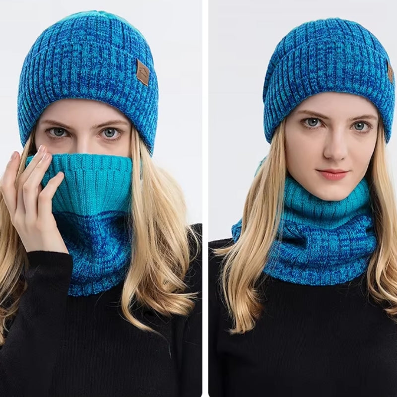 Ensemble Bonnet Snood Tricot Femme 