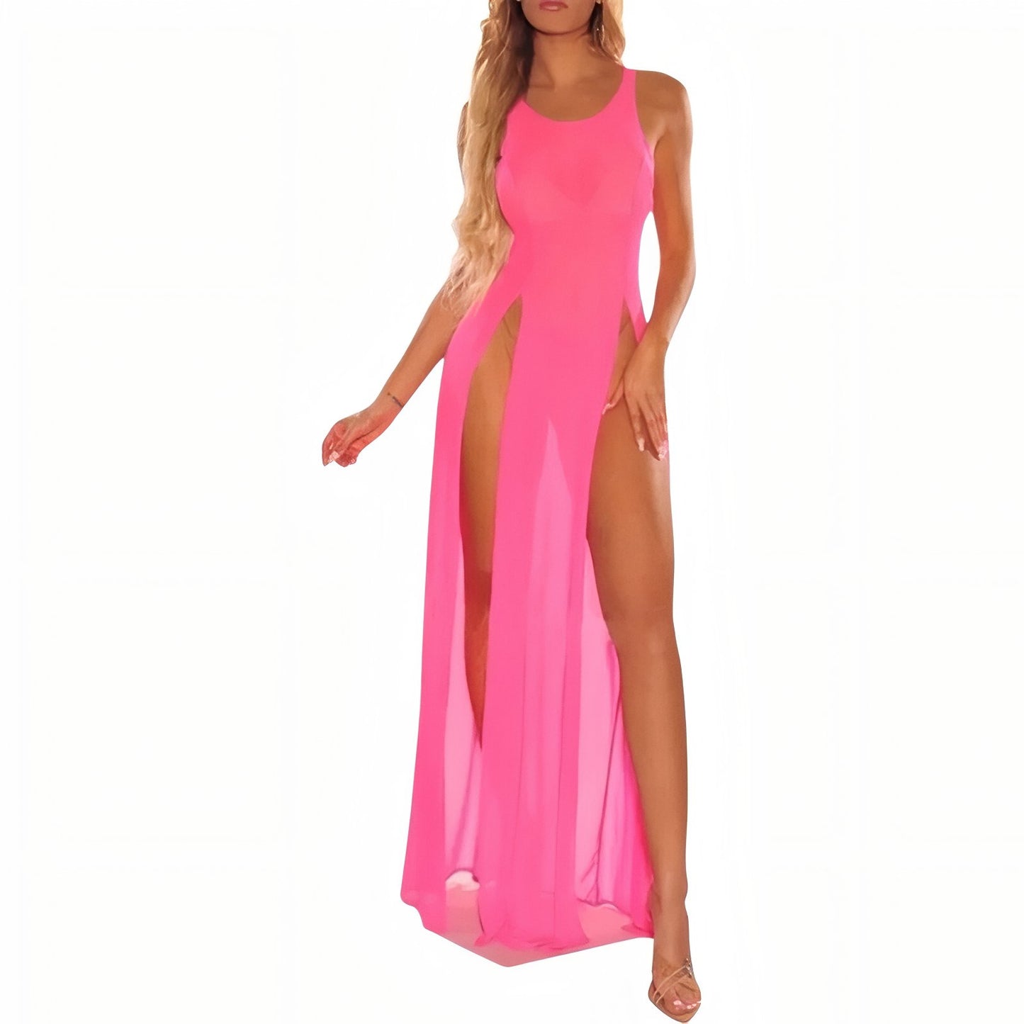 Robe de Plage Fendue Transparente