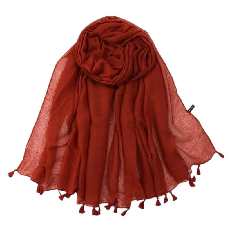 Echarpe Viscose Femme - Rouge Terre cuite - 180*90cm