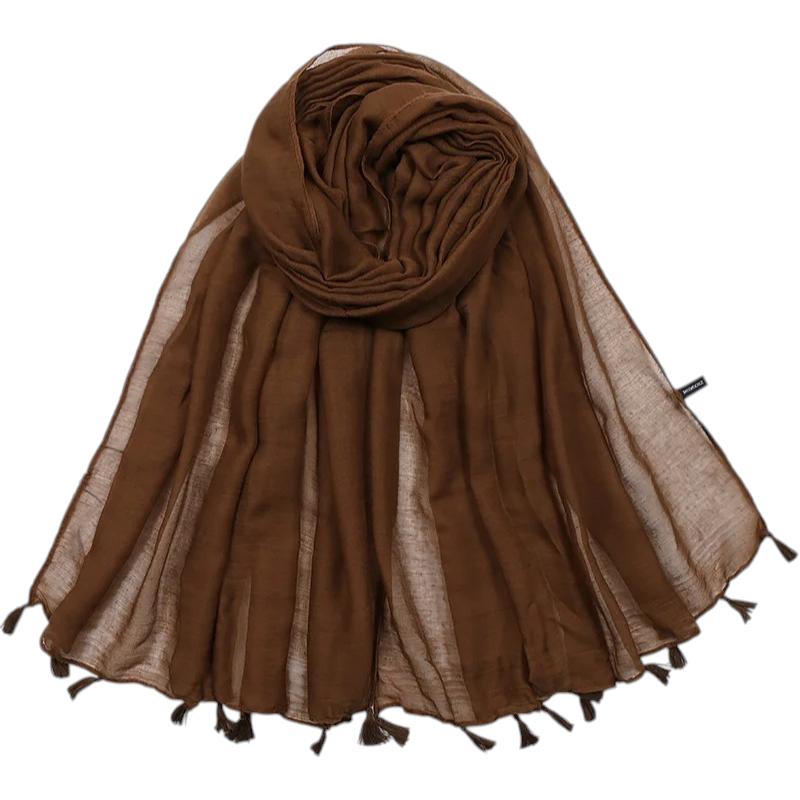 Echarpe Viscose Femme - Marron Foncé - 180*90cm