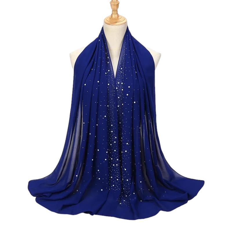Etole de Soirée en Mousseline Bleu Nuit 75*175cm