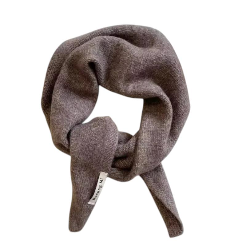 Echarpe Triangle Femme Tricotée - Gris Taupe - 105x36cm