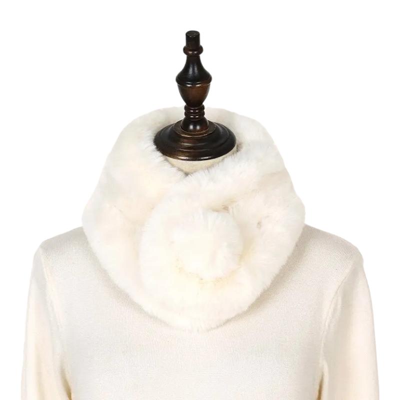 Echarpe Fausse Fourrure Femme Blanc 