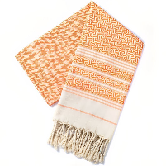 Fouta de Plage en Coton Coloré à Franges