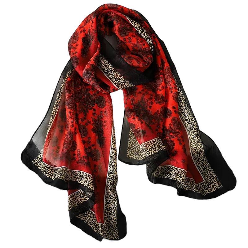 Foulard Léopard Multicolore Rouge 160*50cm