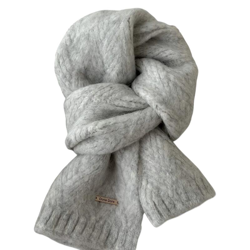 Echarpe Duveteuse Femme - Gris Clair - 164x24cm