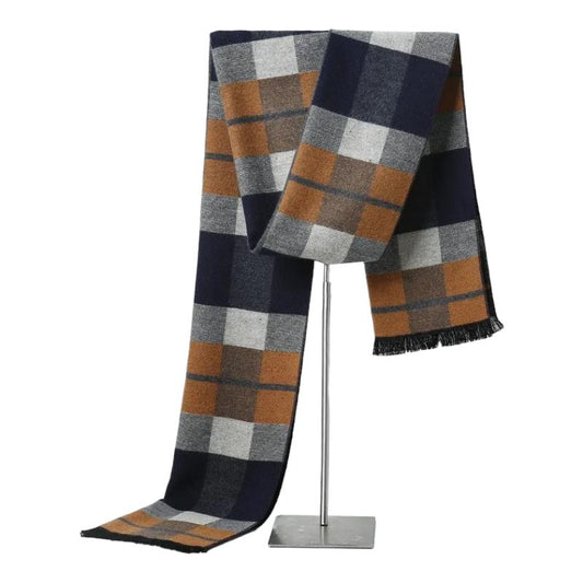 Echarpe Cachemire Homme Luxe Gris et Marron 180*30cm