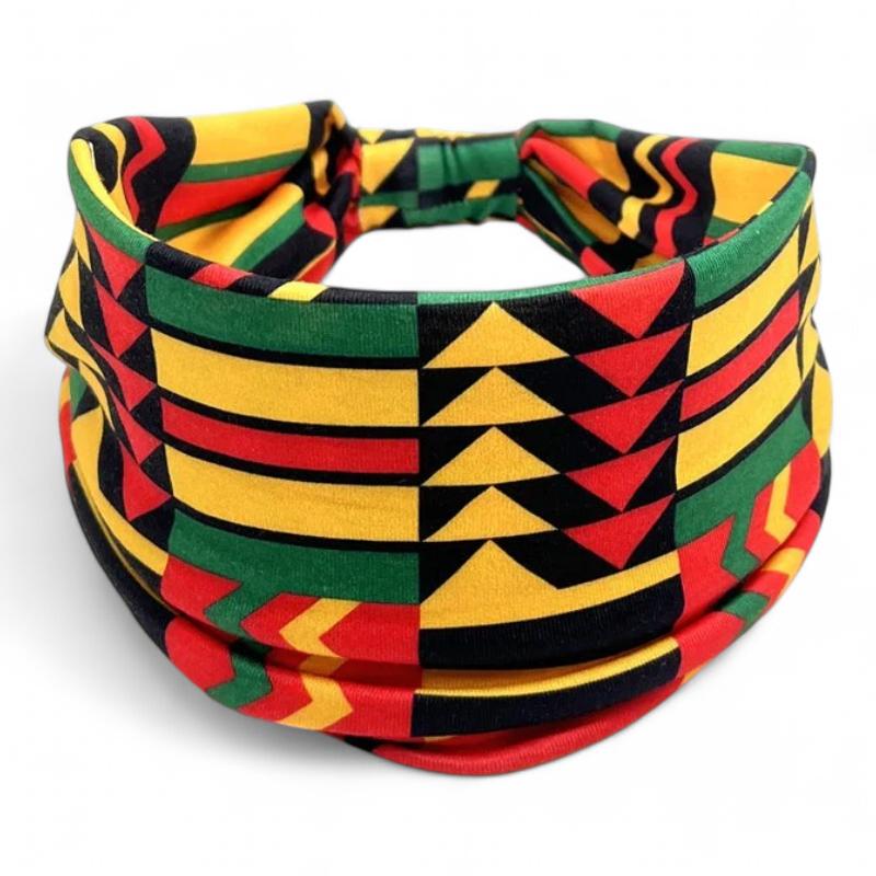 Bandeau Croisé Cheveux Femme Jaune et Rouge 