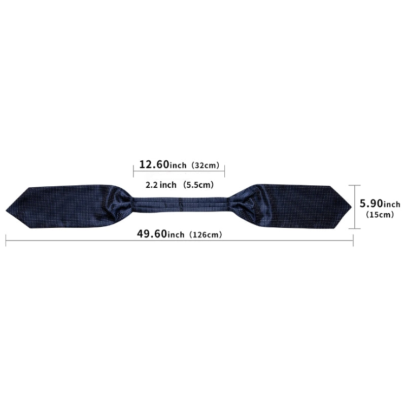 Cravate Ascot Soie - dimensions (32 cm x 126 cm)