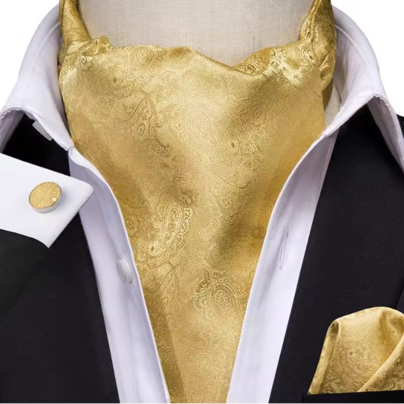 Cravate Ascot Soie - Doré
