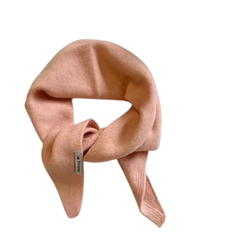 Echarpe Triangle Femme Tricotée - Pêche Douce - 105x36cm