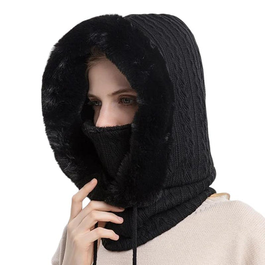 Echarpe Capuche Femme Noir 