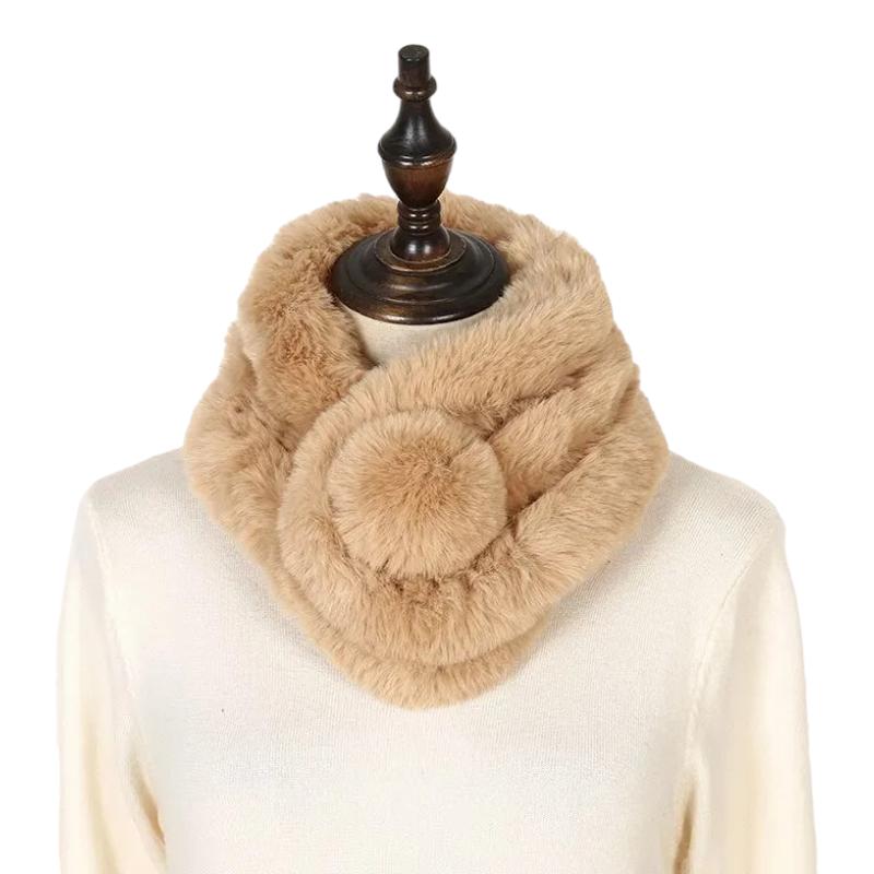 Echarpe Fausse Fourrure Femme Beige 