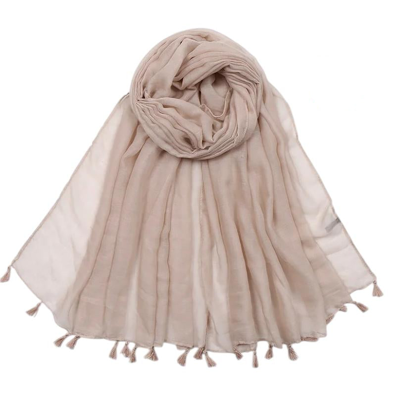 Echarpe Viscose Femme - Beige Sable - 180*90cm