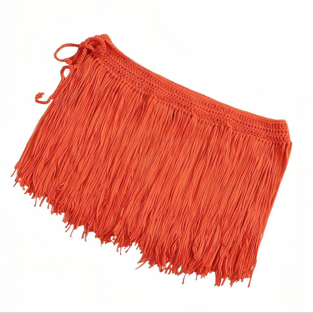 Mini Jupe Paréo à Franges - Orange - Unique