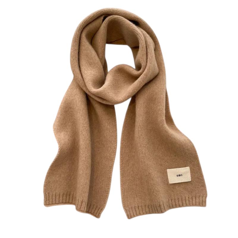 Echarpe Fine Femme Couleur Unie - Beige Foncé - 160x20cm