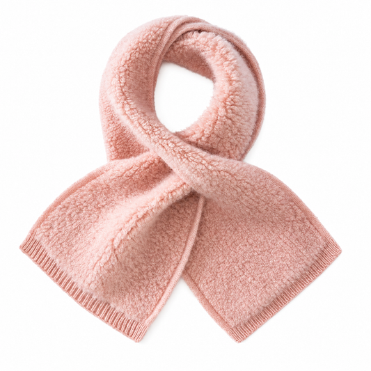 Écharpe Cachemire Tricotée - Rose Poudré