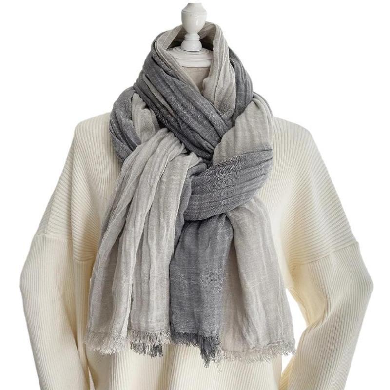 Chèche en Coton pour Homme - Gris Clair et Gris Foncé
