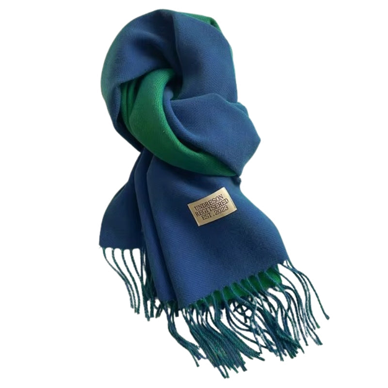 Écharpe Deux Couleurs Bleu et Vert