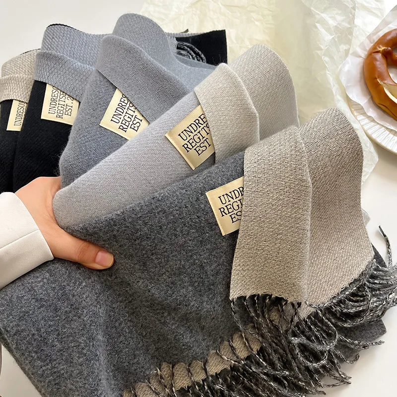 Écharpe Deux Couleurs - gamme de tons gris et noir