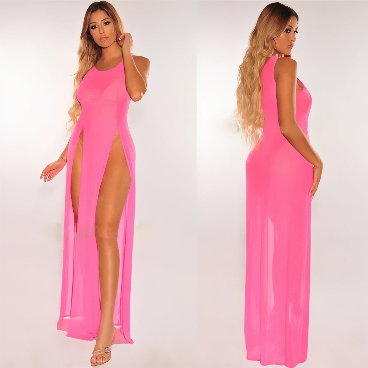 Robe de Plage Fendue Transparente