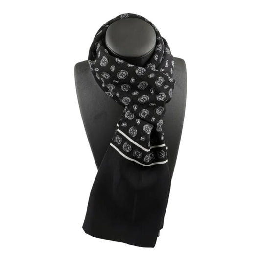 Echarpe Foulard pour Homme Noir et Blanc 130*28cm