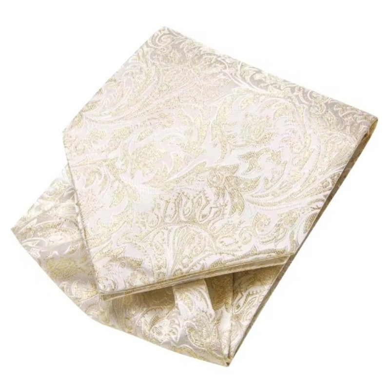 Foulard Ascot Homme en Soie Ivoire - pochette