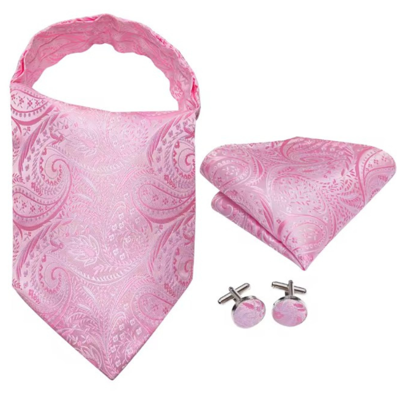 Foulard Cravate Homme en Soie Rose